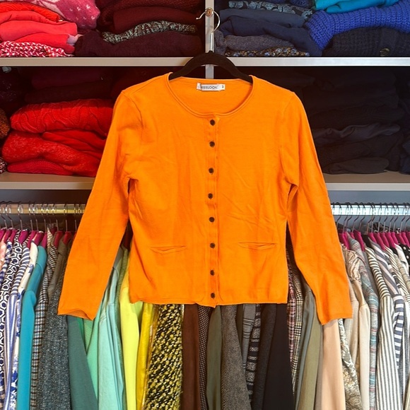 Vintage Misslook orange button up long sleeve cardigan size M - Picture 1 of 3